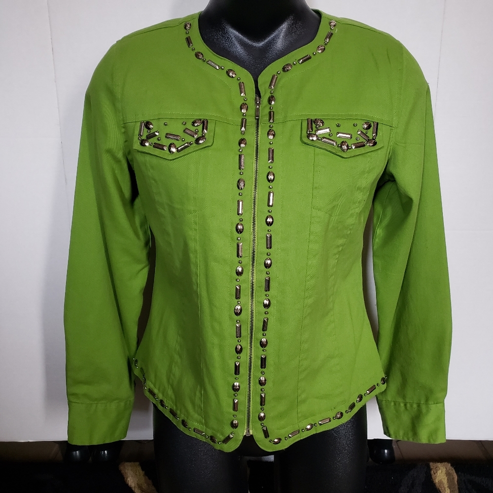 NWOT Life Style Zipper Top Blouse Shirt Jacket women's size PM